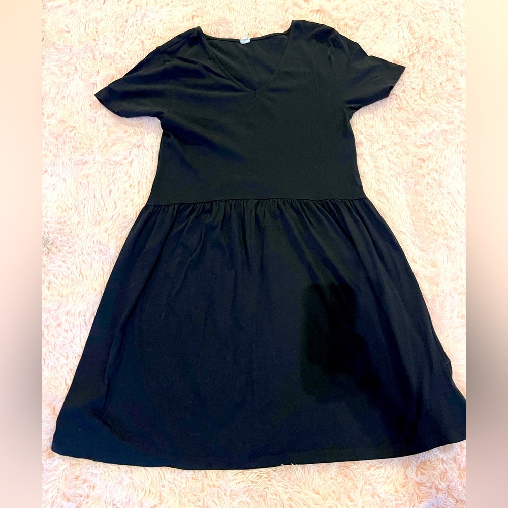 EUC black drop waist dress sz M